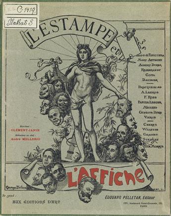 VARIOUS ARTISTS. LESTAMPE ET LAFFICHE. Three bound volumes. 1897-1899. Each approximately 10x9 inches, 27x23 cm.